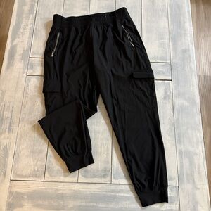Old Navy Black Cargo Jogger Pants with Zipper Pockets